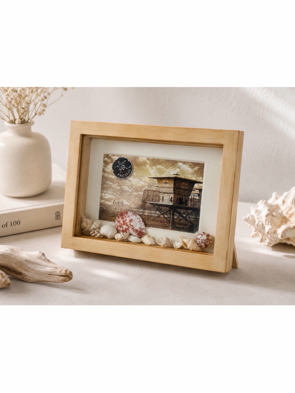 (NIB) AARON BROTHERS • Pacifica 6x4 Seashell Antique Nautical Photo Frame